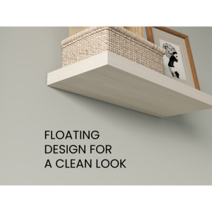 Floating Shelves White Washed Oak 2 Shelves 1.50 In H Wall Display <b>Storage</b> - Product Image 6