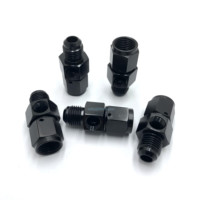 Adaptateur de raccord de manomètre en aluminium droit AN4 AN6 AN8 AN10 mâle vers femelle 1/8 NPT avec port latéral pour capteur de pression