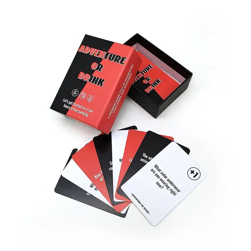 USA France Belanda UK pasangan dewasa mabuk kartu Game kustom dicetak Logo dengan kotak hadiah Set minuman pesta jembatan kertas permainan kartu
