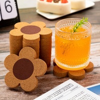 Sous-verres naturels absorbants en forme de fleur de 4 pouces 0.4 d'épaisseur Sous-verres résistants à la chaleur pour boissons Verres à vin Tasses Mugs