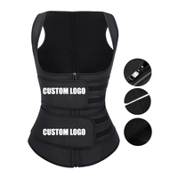 Gilet en Latex pour femmes vente en gros Shaper Double ceintures avec fermeture à glissière taille haute compression ceinture amincissante taille