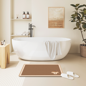 พรมห้องน้ำดูดซับน้ำได้ดีกันลื่นแบบพับเก็บได้ผ้าโพลีเอสเตอร์แห้งเร็วพิมพ์โลโก้ตามสั่ง - Product Image 2