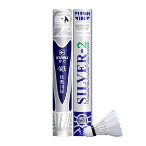 Volants de <span class=keywords><strong>badminton</strong></span> KUNLI en plumes de canard argentées, durables et de haute qualité, vente en gros - Product Image 1