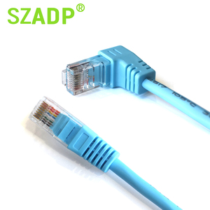 <span class=keywords><strong>Kabel</strong></span> Patch <span class=keywords><strong>kabel</strong></span> Lan jaringan RJ45 Cat7 Cat7 Cat6 Cat5e Cat5 sudut 90 derajat - Product Image 2