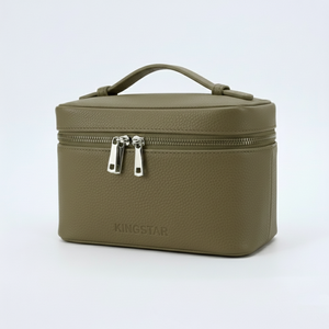 Mens Water Resistant PU for Bag with Zipper Closure Letter Pattern Cosmetic Washbag &amp; for Organizer - Product Image 1