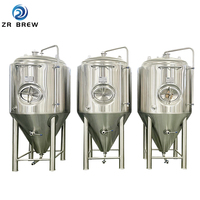 Cuve de Fermentation de Bière ZRBREW en Acier Inoxydable 304, 3BBL/5BBL/10BBL, Isobare, Réduction du Bruit, Refroidissement au Glycol, Nettoyage Facile, Garantie 5 Ans
