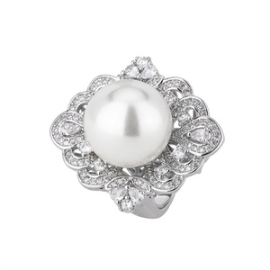 High Quality Eco-friendly Copper Korean Style 14mm Shell Pearl Bridal Jewelry <b>Set</b> Fashion Bridal Ring <b>Set</b> for Wholesale - Product Image 2