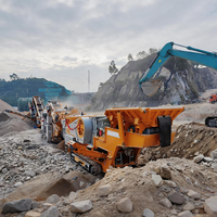 Concasseur à mâchoires mobile sur chenilles 150 TPH, moteur diesel, pour usine de matériaux de construction, concassage de pierres