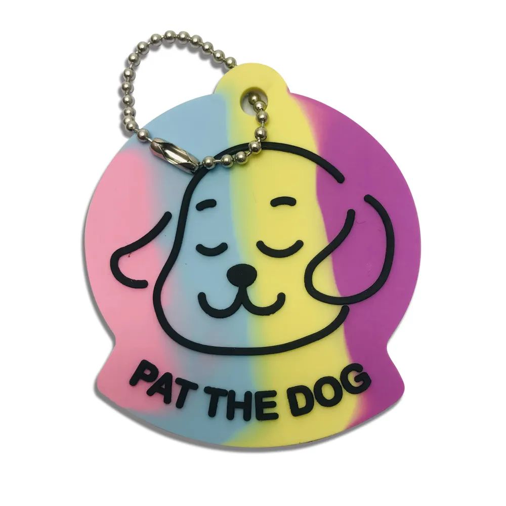 Tag Anjing Kustom Logo Gaya Personalisasi 3D Karet PVC Patch untuk Pakaian