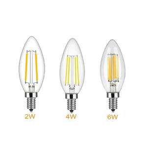 2W 4W 6W LED Filament Candle <strong>Light</strong> <strong>Bulb</strong> E12 E14 2700K Warm White C35 Clear Glass Dimmable Edison LED <strong>Chandelier</strong> <strong>Light</strong> <strong>Bulb</strong> - Product Image 1