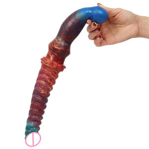 LUUK Ambilight <span class=keywords><strong>consolador</strong></span> de dos cabezas patrón de espina de pescado tapón anal juguetes sexuales para lesbianas vagina larga anal <span class=keywords><strong>Consolador</strong></span> de masturbación de <span class=keywords><strong>doble</strong></span> <span class=keywords><strong>uso</strong></span> - Product Image 2