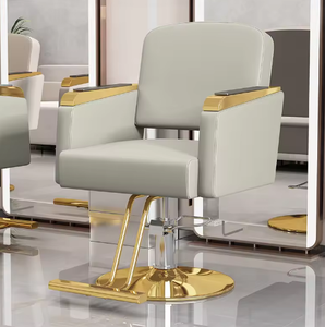 Chaise de barbier ergonomique pivotante et réglable en acier inoxydable durable avec siège en cuir, rotation à 360 degrés, pour coiffeur, extérieur - Product Image 6