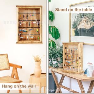 Wooden Bait Storage Box 5 Layers Flip Top <b>Desk</b> <b>Wall</b> Mount Fishing Tackle Organizer - Product Image 1
