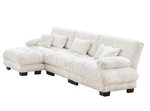 Ensemble de canapés modulaires de luxe, canapé carré surdimensionné en tissu avec siège profond et ottoman convertible pour salon d'appartement - Product Image 2