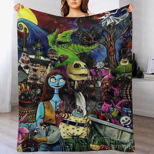 Fábrica de China, personaje de terror, Jack y Sally, manta polar de franela, aire acondicionado, sofá, mantas, regalo de Halloween, manta - Product Image 2