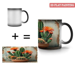 Mug en céramique noire givrée 11oz, sensible à la chaleur, changeant de couleur, pour latte et cappuccino - Product Image 4