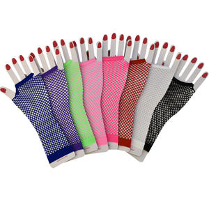 Guantes negros ahuecados para <span class=keywords><strong>mujer</strong></span>, de dedo completo, para <span class=keywords><strong>disfraz</strong></span> de baile, sin dedos, malla de encaje, Punk Glov - Product Image 3