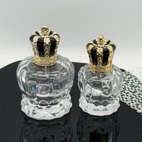 Flacons de parfum vides en verre de forme unique en forme de couronne de 50 ml et 100 ml avec bouchons dorés