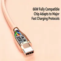 Câble de charge rapide USB-A vers Type-C 66W en silicone souple, anti-emmêlement, cordon de charge en caoutchouc 1M/2M, 5 couleurs pour iPhone 15