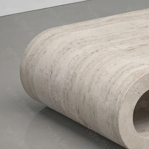 High <strong>End</strong> Modern Beige Travertine C Shape Coffee <strong>Table</strong> Luxury <strong>Storage</strong> <strong>Table</strong> for Small Apartment Living Room - Product Image 6