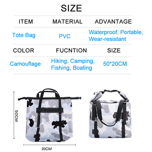 Sac de plage en PVC personnalisé pour femmes, sac à main de plage, camouflage, sac étanche à enroulement, pour la navigation de plaisance, la randonnée, le kayak, le rafting - Product Image 5