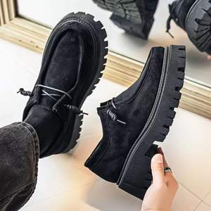 Zapatos Casuales de Vestir para Hombre con Plataforma Gruesa y Cordones, Suela de Goma Antideslizante, Estilo para Caminar, Venta al por Mayor de Fábrica - Product Image 5