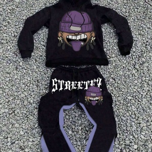 Ensemble de survêtement décontracté 2 pièces pour homme, style Hip-Hop urbain, avec motif dessin animé portrait, comprenant un sweat à capuche et un pantalon de jogging à jambe large, collection 2025 - Product Image 4