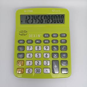 เครื่องคิดเลขเดกซิน 12 หลัก รุ่น KK-2700B สีเหลือง พลาสติกอเนกประสงค์ สำหรับการคำนวณทางการเงิน - Product Image 2