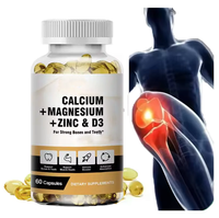 Complément immunitaire végétalien OEM Ca Mg Zn Vitamine D3 et K2 B12 en huile, capsule molle de calcium, magnésium, zinc et vitamine D3 pour des os solides