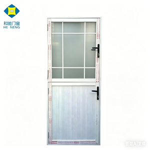 Porte da Bagno in Alluminio Bianco con Design a Persiana e Vetro a Mezza Altezza, Impermeabili, <span class=keywords><strong>per</strong></span> <span class=keywords><strong>WC</strong></span> - Made in Cina - Product Image 2
