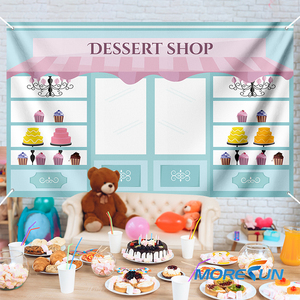 Sweet Shop toile de fond bonbons princesse Dessert bannière <span class=keywords><strong>boutique</strong></span> fille <span class=keywords><strong>anniversaire</strong></span> photographie arrière-plan fête des enfants bannière décoration - Product Image 2