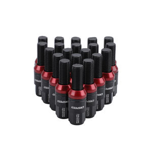 20 unidades/juego de pernos de bloqueo de cubo de rayos 6061 cubierta de aluminio tipo cono 16 + 4 tuerca de rueda perno antirrobo tuercas de rueda de coche alemán - Product Image 2