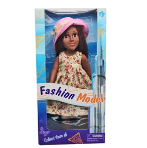 17英寸时尚模特黑皮肤女孩娃娃乙烯基真正的非洲黑色娃娃