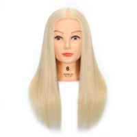 Tête de Mannequin Féminin Blonde de 18 Pouces en Cheveux Humains 100% Naturels pour la Coiffure, Compétitions et Pratique – Vente en Gros