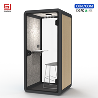 Cabine de bureau insonorisée portable et silencieuse, espace de travail mobile intérieur à haute confidentialité pour téléphone, étude, entrepôt, salle de sport en plein air, en vente