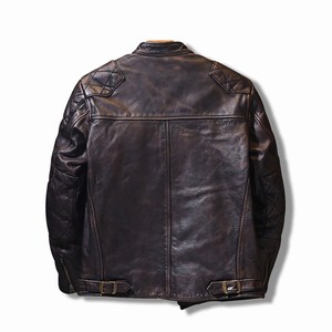 New Fashion Distressed Vintage <strong>Leather</strong> <strong>Jacket</strong> Men - Genuine <strong>Lambskin</strong> Mens <strong>Leather</strong> <strong>Jacket</strong> Brown With Top Quality Material - Product Image 3