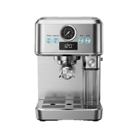 Machine à café expresso haut de gamme, boîtier entièrement métallique de 51 mm avec réservoir d'eau de 1,5 L, fonction lait, machine à café manuelle semi-automatique