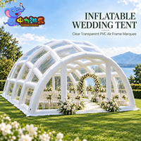 Tente de mariage gonflable transparente en PVC avec structure pneumatique pour cérémonies en plein air, réceptions et locations de mariages