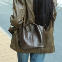 Sac à bandoulière vintage en cuir véritable de vachette tanné végétal pour femme, modèle 2026, vente chaude, fabricant et fournisseur ODM&OEM
