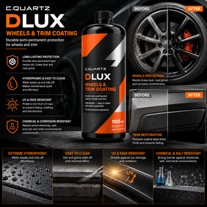 CQUARTZ D LUX 1000 มล. น้ำยาเคลือบเซรามิกสำหรับล้อและขอบประตู ป้องกันน้ำเกาะ ปกป้องขอบล้อ ฟื้นฟูพลาสติก ป้องกันรังสียูวี ทนทานต่อสารเคมี - Product Image 5