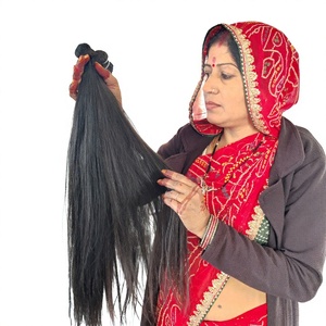 Cheveux humains indiens bruts, lisses naturels, extensions de cheveux Remy, un seul donneur, 100% cheveux vierges non traités, 100g - Product Image 1