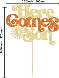 1 Pieza, Adorno para Pastel <span class=keywords><strong>de</strong></span> Baby Shower con la Frase 'Aquí Viene el <span class=keywords><strong>Hijo</strong></span>', Decoraciones Brillantes para Pastel <span class=keywords><strong>de</strong></span> Baby Shower con Temática <span class=keywords><strong>de</strong></span> Sol, Artículos para Fiestas <span class=keywords><strong>de</strong></span> <span class=keywords><strong>Cumpleaños</strong></span> - Product Image 2