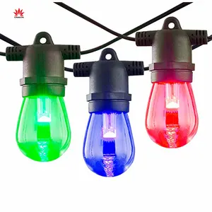 2024 Venta caliente cuento de hadas colorido impermeable al aire libre RGB pequeña bola LED intermitente luces de cadena de jardín