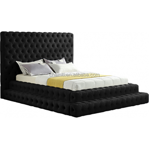 Fournisseur en gros pour l'Amérique du <span class=keywords><strong>Nord</strong></span>, cadre de lit Queen en tissu velours de qualité pour hôtel - Product Image 3