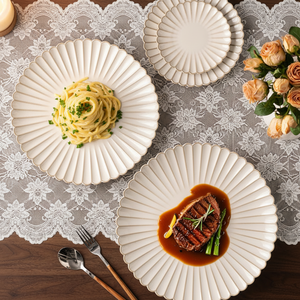 Service de vaisselle de mariage artisanal populaire, design marbre blanc de luxe, <span class=keywords><strong>assiettes</strong></span> de présentation pour événements, festivals et locations - Product Image 5