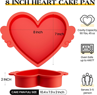 Moule à pain et à gâteau en silicone SILIKOLOVE Factory en forme de cœur, antiadhésif, sans BPA, avec cadre métallique renforcé, pour toast et brownie