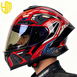 Casco <span class=keywords><strong>de</strong></span> Motocicleta ABS Integral Abatible con Forro Lavable y Doble Visera para Carreras y Accesorios <span class=keywords><strong>de</strong></span> Motocicleta - Product Image 1