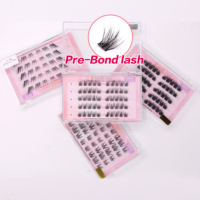 Extension de cils en grappe de cils volumineux Hakimi longue durée auto-adhésif pas besoin de colle cils agrandis Double oeil