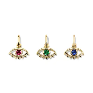 Gemnel silver dainty gemstone ruby sapphire emerald jewelry evil eye charms