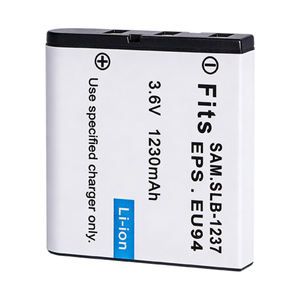 Batteria <span class=keywords><strong>di</strong></span> <span class=keywords><strong>Ricambio</strong></span> <span class=keywords><strong>per</strong></span> Fotocamere Samsung Digimax L70 L80, Accessori 3.6V 1230mAh Li-ion con Chip A+ SLB-1237, <span class=keywords><strong>Batterie</strong></span> Digitali - Product Image 1